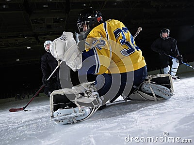 Ice hockey goalkeeper Stock Photo