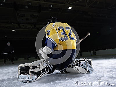 Ice hockey goalkeeper Stock Photo