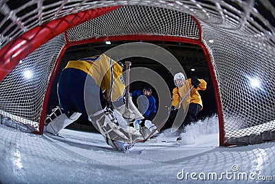 Ice hockey goalkeeper Stock Photo