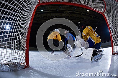 Ice hockey goalkeeper Stock Photo