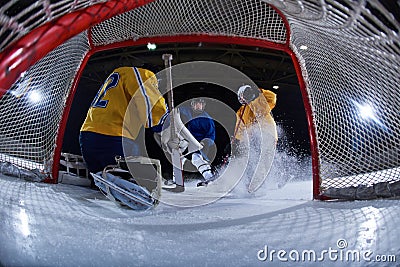 Ice hockey goalkeeper Stock Photo