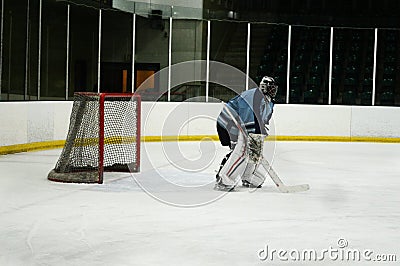 Ice Hockey Goaltender Stock Photo
