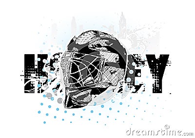 Ice hockey helmet Vector Illustration