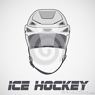 Ice Hockey Helmet sketch Vector Illustration