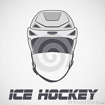 Ice Hockey Helmet sketch Vector Illustration