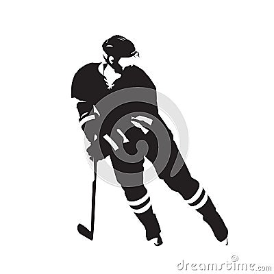 Ice hockey player, abstract vector silhouette Vector Illustration