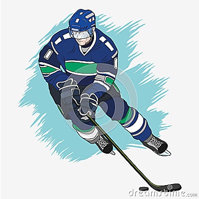 Ice hockey player Vector Illustration