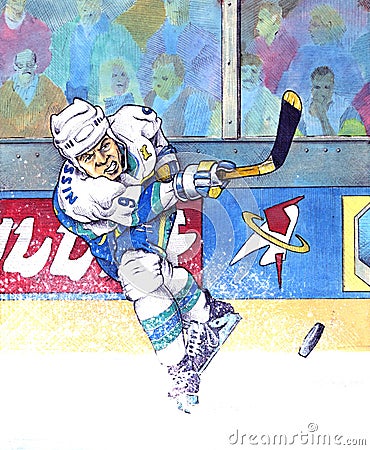 Ice hockey 2008 Cartoon Illustration