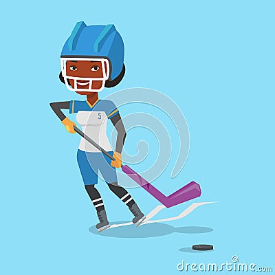 Ice hockey player vector illustration. Vector Illustration