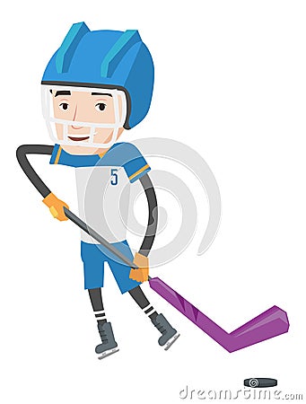 Ice hockey player vector illustration. Vector Illustration