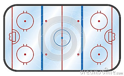 Ice Hockey Rink Vector Illustration