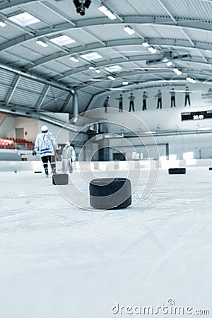 Ice hockey rink background Stock Photo