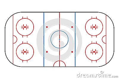 Ice hockey rink. Mockup background field for sport strategy and poster. Vector. Vector Illustration