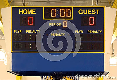 Ice hockey scoreboard Stock Photo