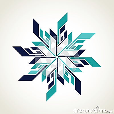 Ice hockey snowflake logo Vector Illustration