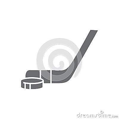Ice hockey stick and puck.. Vector illustration decorative design Vector Illustration