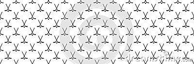 Ice hockey sticks and puck seamless pattern with simple sport symbols. Hockey vector print. Winter sporting repeated Vector Illustration