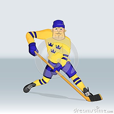 Ice hockey team sweden player Stock Photo