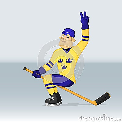 Ice hockey team sweden player Stock Photo