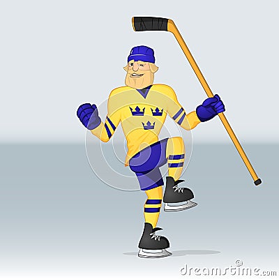 Ice hockey team sweden player Stock Photo