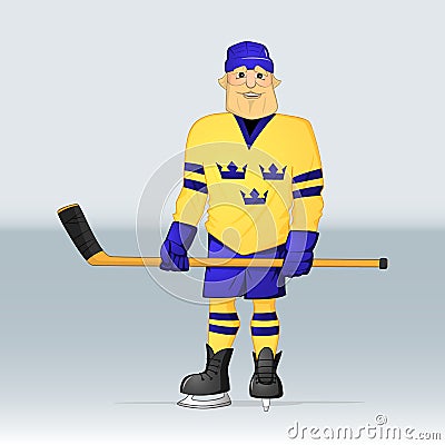 Ice hockey team sweden player Stock Photo