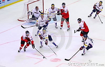 Ice Hockey 2017 World Championship Div 1 in Kiev, Ukraine Editorial Stock Photo