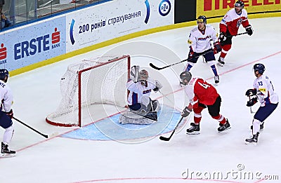 Ice Hockey 2017 World Championship Div 1 in Kiev, Ukraine Editorial Stock Photo