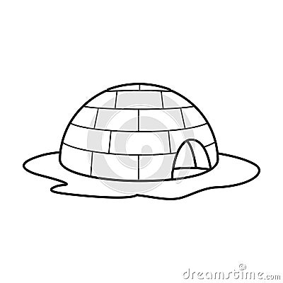 Ice igloo vector icon.Outline vector icon isolated on white background ice igloo. Vector Illustration