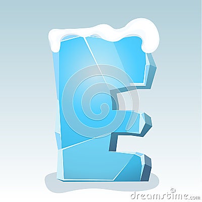 Ice letter E Vector Illustration