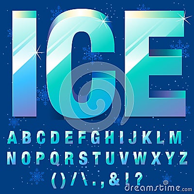 Ice Letters Vector Illustration