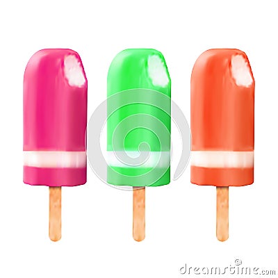Ice lolly realistic Vector Illustration