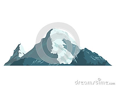 Ice mountain covered with snow. Vector Illustration