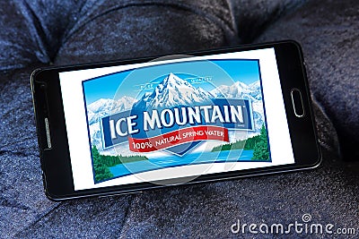 Ice mountain mineral water company logo Editorial Stock Photo