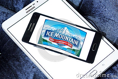 Ice mountain mineral water company logo Editorial Stock Photo