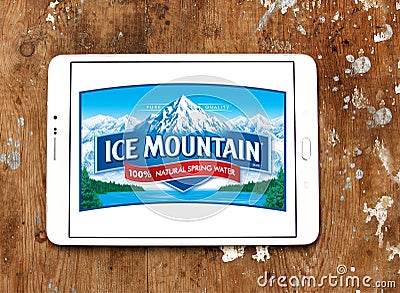 Ice mountain mineral water company logo Editorial Stock Photo