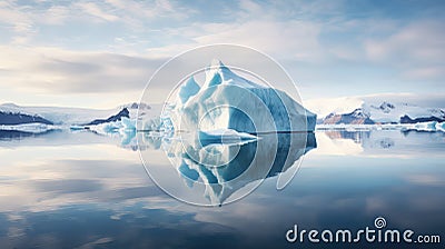 ice pinnacled icebergs landscape Cartoon Illustration