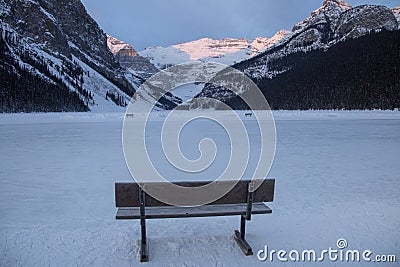 Ice Rink Lake Louise Stock Photo