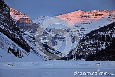 Ice Rink Lake Louise Stock Photo