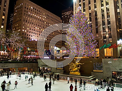 Ice Rink and Tree Rockefeller Center 08_5 Editorial Stock Photo