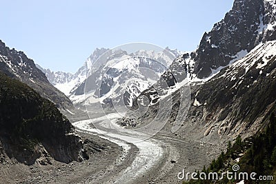Ice-road to Mer de Glace, France Stock Photo