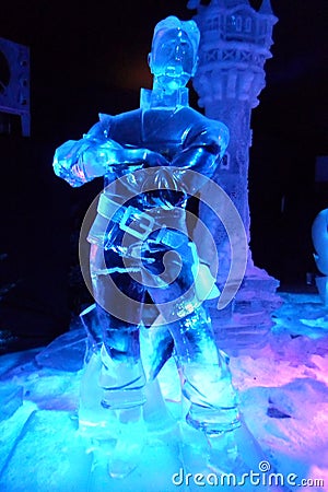 Ice sculpture of a Disney cartoon Editorial Stock Photo