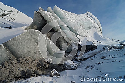 Ice sculpture at Russell Glacier, Greenland Stock Photo