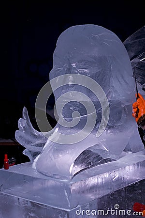 Ice Sculpture during Winterlude Editorial Stock Photo