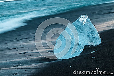 jokulsarion - Ice sculptures on beach Stock Photo