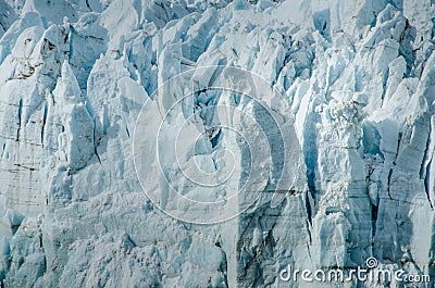 The ice sculptures of glaciers are identified as seracs. Stock Photo