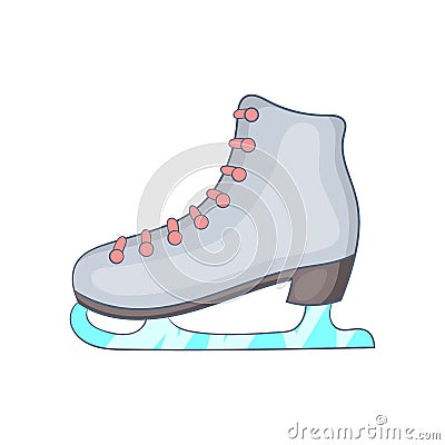 Ice skate boot icon, cartoon style Vector Illustration