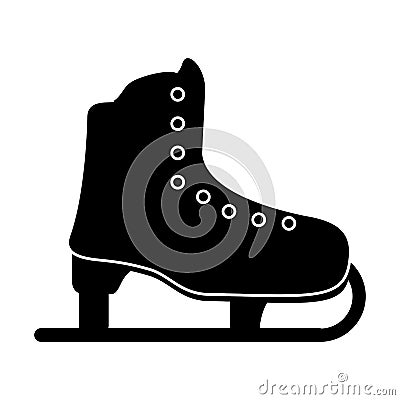ice skate sport leisure pictogram Cartoon Illustration