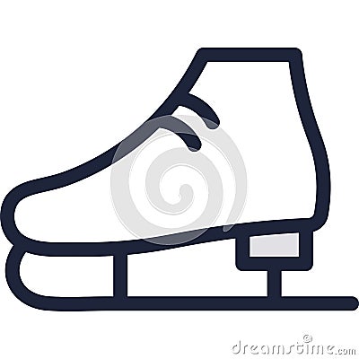 Ice skate sport shoelace footwear icon vector Vector Illustration