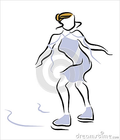 Ice skating Vector Illustration