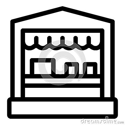 Ice skating rental stand icon outline vector. Icehouse winter activity Stock Photo